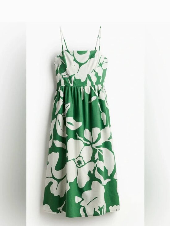 H&M Dresses & Skirts - H&M strappy linen blend midi dress Size Medium